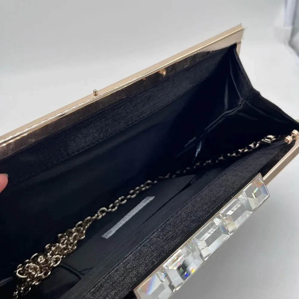 Black Clutch Nordstrom with Gold Chain